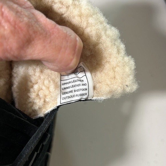 Ugg Gaviota Lace Up Fringe Booties Black 5749 Size 8 - Picture 12 of 12